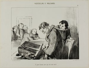 En ung mand, for hvem intet er helligt, planche 8 fra Professeurs Et Moutards af Honoré Victorin Daumier
