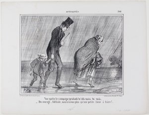 En udflugt på landet i den smukke maj måned. "- Mod... Adelaïde det er bare endnu en liga at gå," plade 308 fra Actualités af Honoré Victorin Daumier