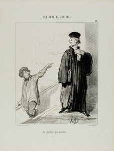 En temmelig utilfreds sagsøger, planche 26 fra Les Gens De Justice af Honoré Victorin Daumier