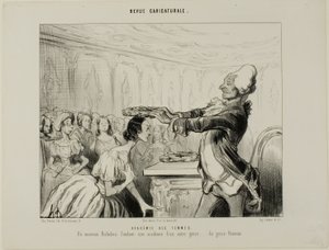 Akademiet for kvinder. En ny Richelieu, der stifter et nyt akademi af en anden slags.... af det feminine køn, planche 33 fra Revue Caricatureale af Honoré Victorin Daumier