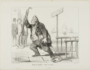 "Alt er tabt - red pengekassen" af Honoré Victorin Daumier