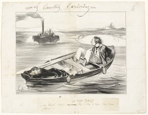 Et ubehageligt møde, planche 16 fra Les Canotiers Parisiens af Honoré Victorin Daumier