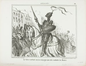 El Cid går også på banen for at kæmpe mod maurerne, plade 116 fra Actualités af Honoré Victorin Daumier