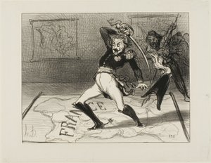 Kejser Nicolas arbejder i sit kabinet, plade 94 fra Actualités af Honoré Victorin Daumier