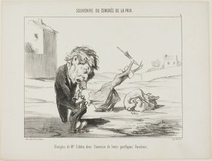 Cobdens tilhængere, der udøver deres fredelige funktioner, planche 5 fra Souvenirs Du Congres De La Paix af Honoré Victorin Daumier