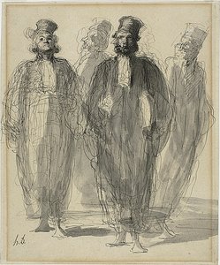 Fire advokater af Honoré Victorin Daumier