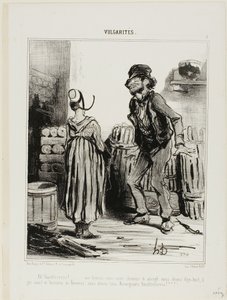 "Ha! Dammmmmnit kone ... hvor sjovt vi havde det, da vi var atten.... ingen mænd ingen kvinder..... bare os folk fra Auvergne," plade 5 fra Vulgarités af Honoré Victorin Daumier
