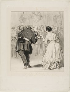 Han glæder sig over bolden, plade 10 fra Les Banqueteurs af Honoré Victorin Daumier