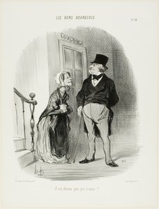 "Han er blevet en Laaaand-Looooord!", plade 18 fra Les Bons Bourgeois af Honoré Victorin Daumier