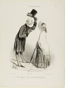 "Hej, engel, altid smuk ...", plade 3 fra Coquetterie af Honoré Victorin Daumier