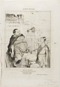 Marius i Karthago. Soldat, sig til senatet, at jeg i min ædle fattigdom har taget en ruin som stol, og hvis jeg var i Sylla, ville jeg ikke sidde her. (Ordspil tilskrevet M. Cousin), plade 35 fra Histoire Ancienne af Honoré Victorin Daumier