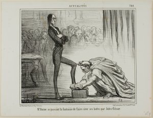 Mr. Hume fantaserer om Julius Cæsar, der pudser sine støvler, plade 388 fra Actualités af Honoré Victorin Daumier