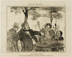 På Champs-Elysées. Smagning af forskellige bryggeriers industriprodukter, planche 18 fra L