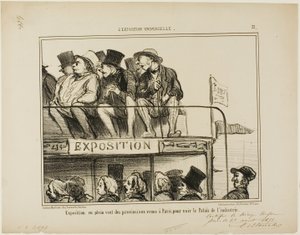 Friluftsudstilling af provinsfolk, der kommer til Paris for at se industripaladset, planche 31 fra L