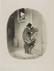 Past Midnight, plade 19 fra Locataires et Propriétaires af Honoré Victorin Daumier