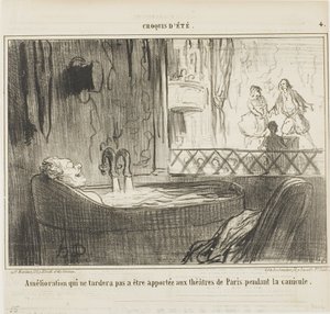 Forslag til forbedring af teatrene i Paris, som ikke vil kunne undgå at have sin virkning i hundedagene, planche 4 fra Croquis d