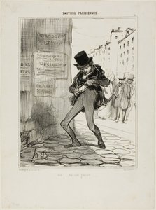 Røvet! Empty-Pocket Street..., planche 13 fra Émotions Parisiens af Honoré Victorin Daumier