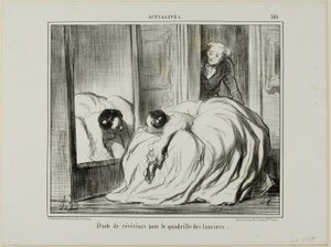 Studie af ærbødighed for lanciers-kvadrillen, plade 380 fra Actualités af Honoré Victorin Daumier