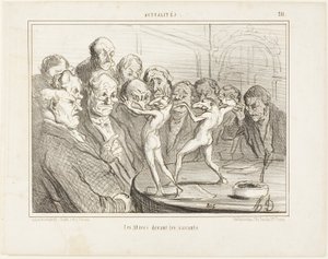 Aztekerne før videnskabsmændene, planche 211 fra Actualités af Honoré Victorin Daumier