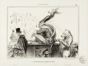 Nedstigningen af Courtille i 1855, plade 165 fra Actualités af Honoré Victorin Daumier