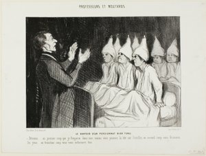 The Dormitory of a Distinguished Boarding School, planche 14 fra Professeurs et Moutards (Professorer og skurke) af Honoré Victorin Daumier