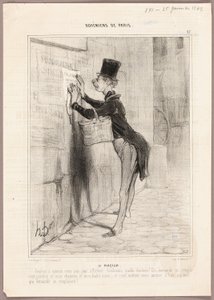 Plakatmanden, planche 17 fra Bohémiens de Paris af Honoré Victorin Daumier