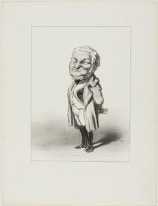 Thiers. Borger Thiers prøver den nye halefrakke, som Babin netop har sendt ham, planche 4 fra Les Représentans Représentés af Honoré Victorin Daumier