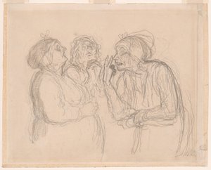 Tre sladderhanke af Honoré Victorin Daumier