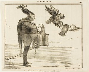 To storhertuger på vej til Sebastopol, planche 166 fra Actualités af Honoré Victorin Daumier