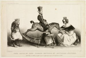 Meget høje og mægtige legitime snotunger. Folk, forsvar jer selv, riv jer selv i stykker, ofr jer selv for disse kongelige, I tilhører dem, idioter, plade 19 af Honoré Victorin Daumier
