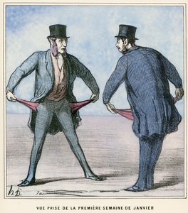 Et portræt af den første uge af januar af Honore Daumier