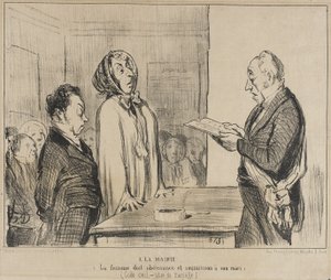 På rådhuset... af Honoré Daumier