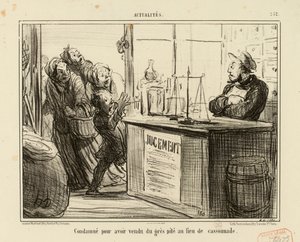 Aktualiteter nr. 252: Dømt for at have solgt knust sandsten i stedet for brunt sukker. af Honoré Daumier