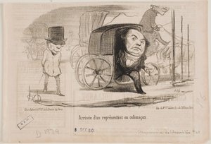 En deputerets ankomst i en karet, kaldet en snegl af Honoré Daumier