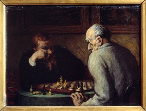 Skakspillere af Honore Daumier (1808-1879) 1800-tallet af Honoré Daumier