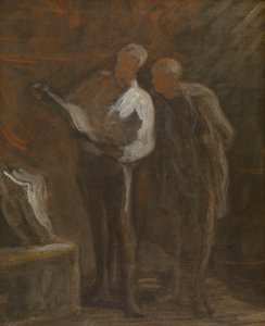 Collecting Engravings, ca. 1870-73 (olie på lærred) af Honore Daumier