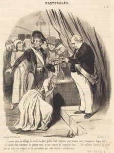 Hvordan den mest haglramte dyd i landsbyen... af Honoré Daumier