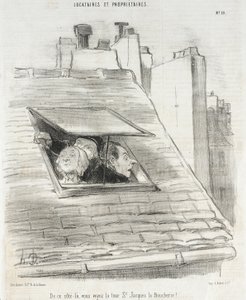 Fra denne side kan De se St. Jacques-tårnet... af Honoré Daumier
