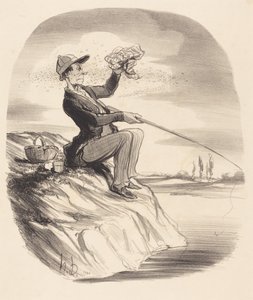 Ulejligheden ved at tage på fisketur... af Honoré Daumier