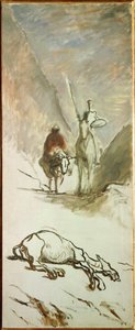 Don Quijote og det døde muldyr af Honore Daumier