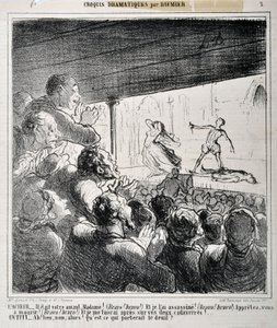 Dramasketch: "" Han var din elsker Madame ... "" Indgravering af Honore Daumier (1808-1879) i "" Le Charivari ". Palais Longchamp, Museum for Fine Arts i Marseille. af Honoré Daumier