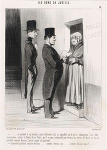 Og idet han talte til sin således erklærede portnerske... af Honoré Daumier