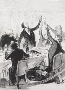 En 43. skål...til Temperance Society af Honoré Daumier