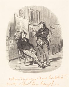 Ulempen ved at sende et dårligt maleri... af Honoré Daumier