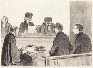 Domstolen afsluttede sine drøftelser... af Honoré Daumier
