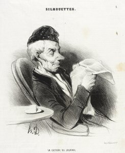 Læsning af avisen af Honoré Daumier