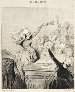 Præsidenten råber af fuld hals: «Mine damer!...» af Honoré Daumier