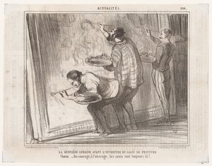 Den sidste uge før åbningen af malerisalonen... (Aktualiteter), fra Le Charivari af Honoré Daumier