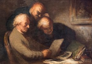 Den, der elsker print af Honore Daumier