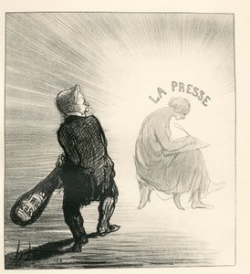 Le Charivari, satirisk i B&W af Honoré Daumier